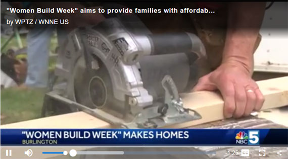 NBC Channel 5 news story: Women Build Week at Green Mountain Habitat for Humanity