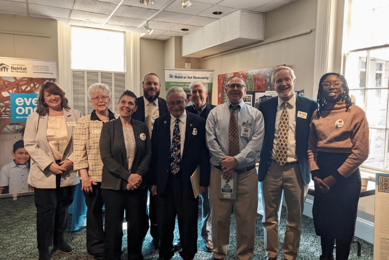 Habitat for Humanity affiliate leaders from across Vermont pose for a photo at Vermont's State House